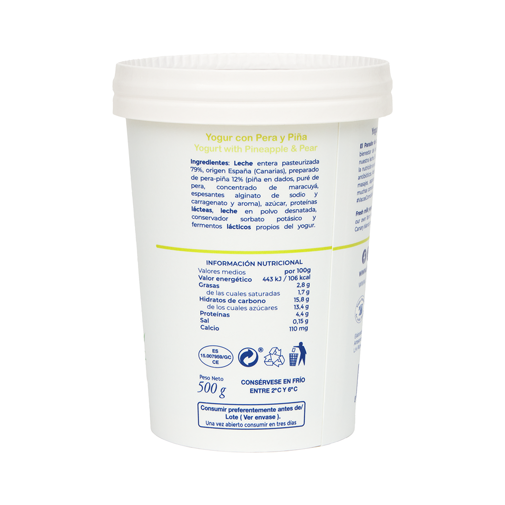 Yogur de Pera y Piña 500g