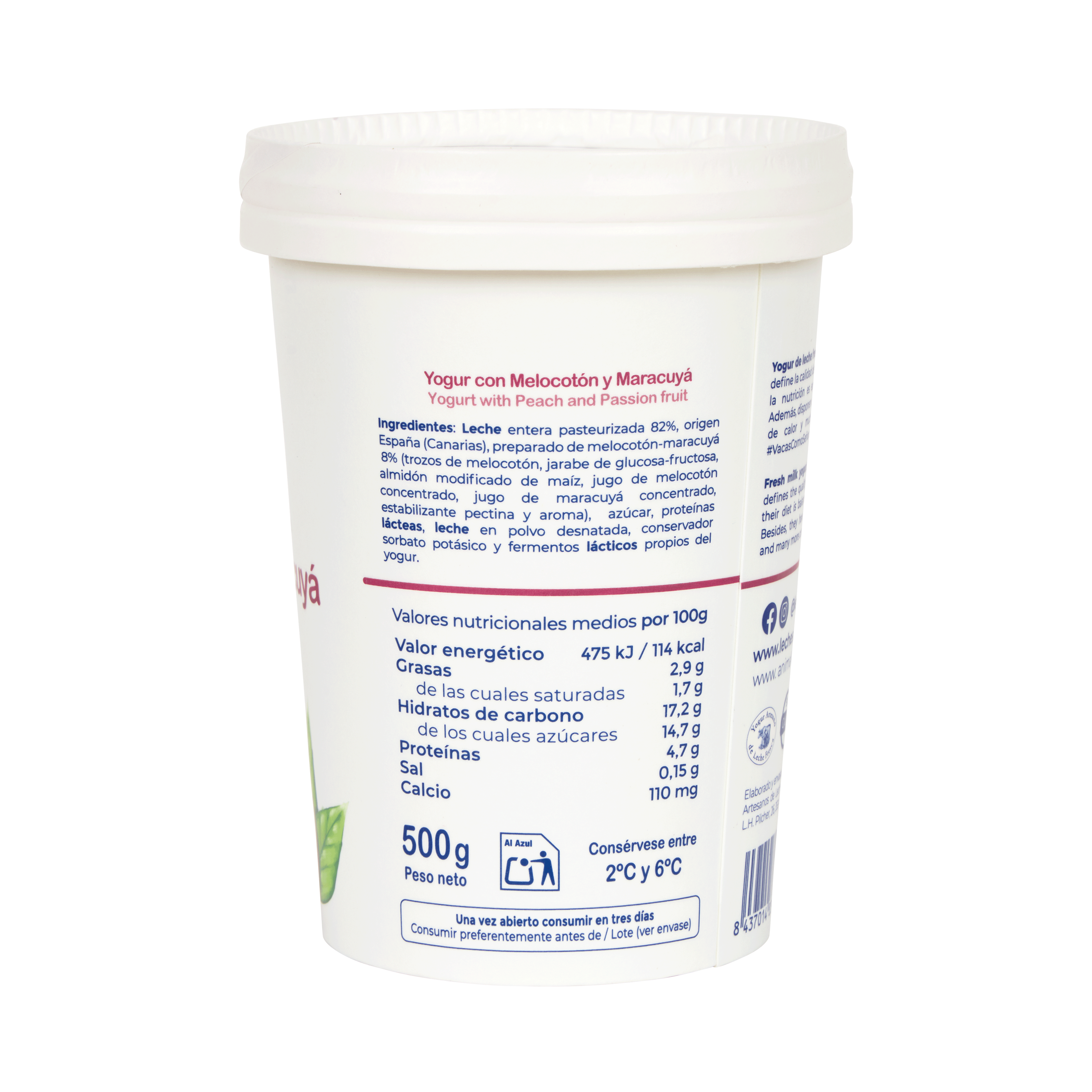 Yogur de Melocotón y Maracuyá 500g