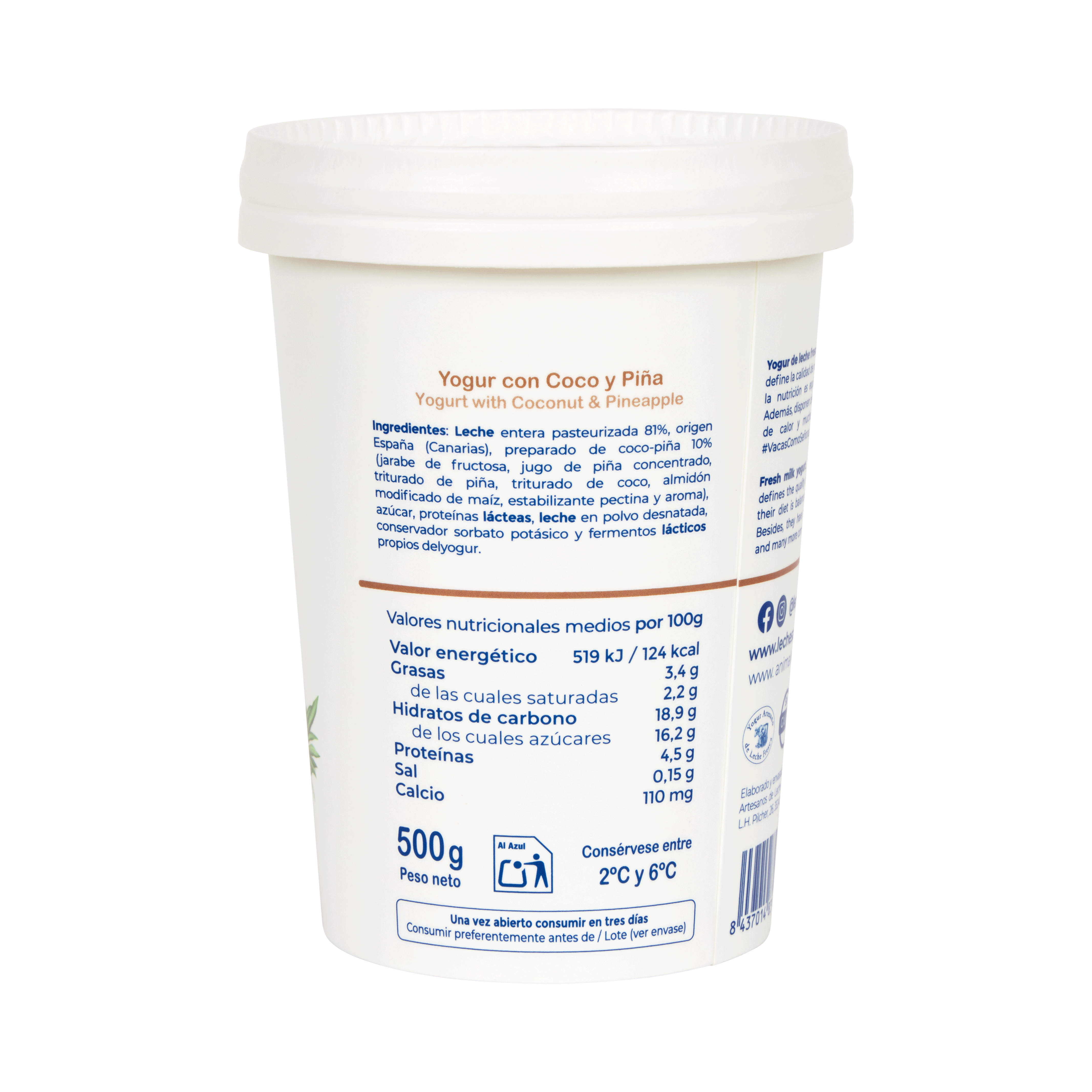 Yogur de Coco y Piña 500g